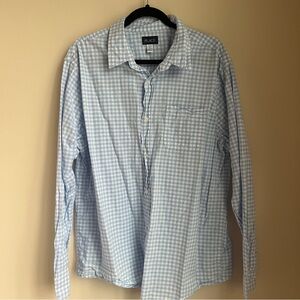 Children’s Place Adult Men’s Check Plaid Button Up Shirt Blue White Casual XL